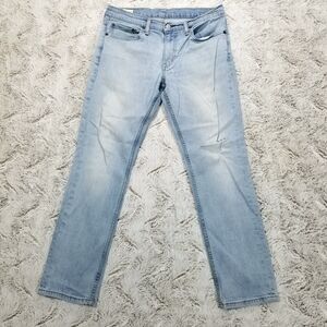 Levis Jeans Mens 32×30 511 Blue Slim Straight Light Wash Denim